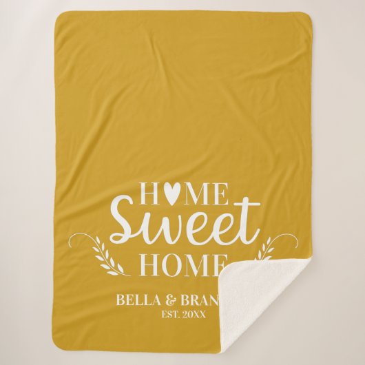 Monogram Familienname Sherpa Blanket Sherpadecke (Vorderseite)