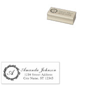 Monogram Familienname UAWG Adress Royal Wreath Gummistempel (Stempel)