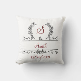 Monogram Familienname Wedding Brautparty Gift Kissen