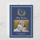 Monogram-Familienwappen Feiertagskarte (Vorderseite)
