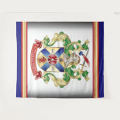 Monogram Familienwappen Ritter Schild Drachenschwe Wandteppich (Vorderseite (Horizontal))