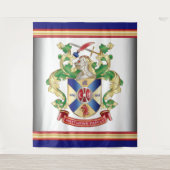 Monogram Familienwappen Ritter Schild Drachenschwe Wandteppich (Vorderseite)