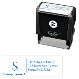 Monogram Family Address Stamp Permastempel