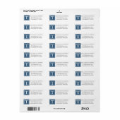 Monogram Family Blue Navy-Rücksendeadresse (Vorne)