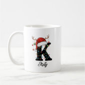 Monogram Family Christmas Antlers Weihnachtsmannmü Kaffeetasse (Links)