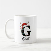 Monogram Family Christmas Antlers Weihnachtsmannmü Kaffeetasse (Links)