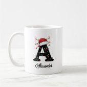 Monogram Family Christmas Antlers Weihnachtsmannmü Kaffeetasse (Links)