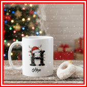 Monogram Family Christmas Antlers Weihnachtsmannmü Kaffeetasse