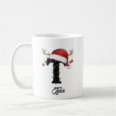Monogram Family Christmas Antlers Weihnachtsmannmü Kaffeetasse (Links)