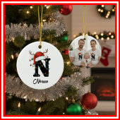 Monogram Family Christmas Antlers Weihnachtsmannmü Keramik Ornament