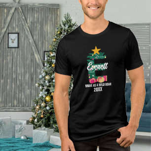 Monogram Family Christmas Name Initial Tri-Blend Shirt