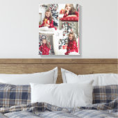 Monogram Family Foto Collage Weihnachts-Keepake Leinwanddruck (Insitu (Schlafzimmer))