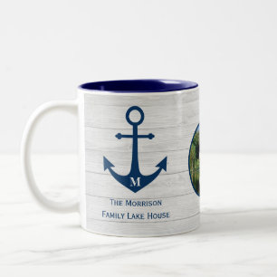 Monogram Family Lake House Living Zweifarbige Tasse