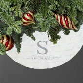 Monogram Family White Blue Muster Weihnachten Polyester Weihnachtsbaumdecke