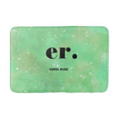 Monogram Fantasy Wasserfarbe Stilvoll Moderner Min Badematte (Vorderseite)