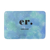 Monogram Fantasy Wasserfarbe Stilvoll Moderner Min Badematte (Vorderseite)