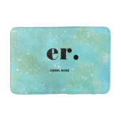 Monogram Fantasy Wasserfarbe Stilvoll Moderner Min Badematte (Vorderseite)