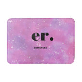 Monogram Fantasy Wasserfarbe Stilvoll Moderner Min Badematte (Vorderseite)