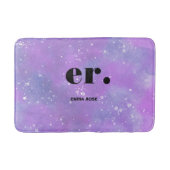 Monogram Fantasy Wasserfarbe Stilvoll Moderner Min Badematte (Vorderseite)