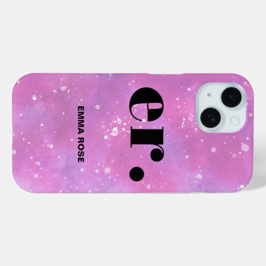 Monogram Fantasy Wasserfarbe Stilvoll Moderner Min Case-Mate iPhone Hülle (Rückseite (Horizontal))