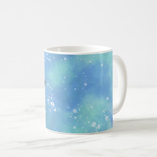 Monogram Fantasy Wasserfarbe Stilvoll Moderner Min Kaffeetasse (VorderseiteRechts)