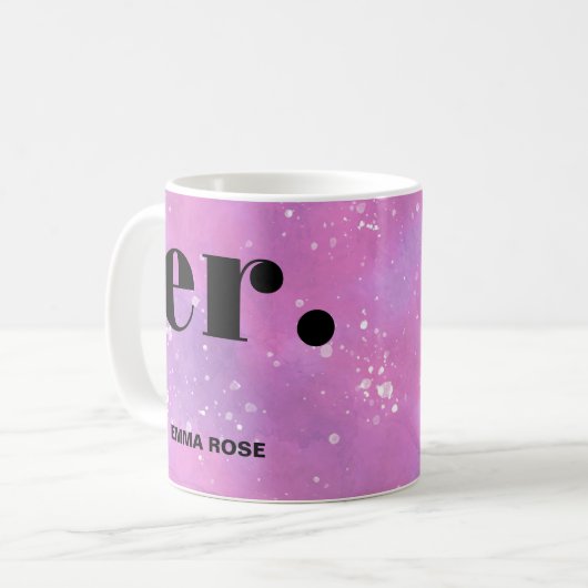 Monogram Fantasy Wasserfarbe Stilvoll Moderner Min Kaffeetasse (Vorderseite Links)