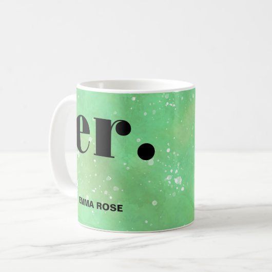 Monogram Fantasy Wasserfarbe Stilvoll Moderner Min Kaffeetasse (Vorderseite Links)