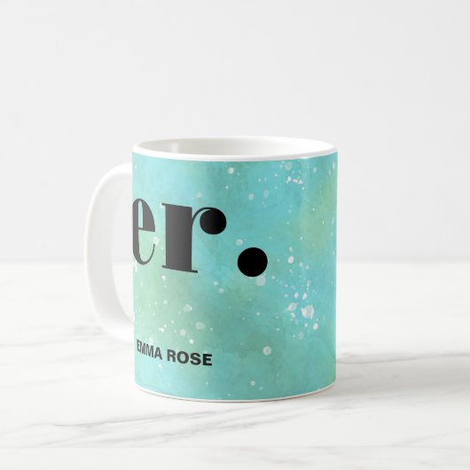 Monogram Fantasy Wasserfarbe Stilvoll Moderner Min Kaffeetasse (Vorderseite Links)