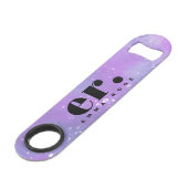 Monogram Fantasy Wasserfarbe Stilvoll Moderner Min Speed Flaschenöffner (Vorderseite Schrägansicht)