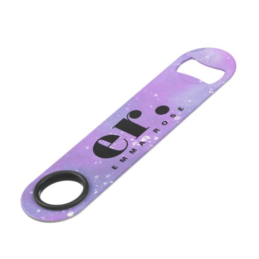 Monogram Fantasy Wasserfarbe Stilvoll Moderner Min Speed Flaschenöffner (Vorderseite Schrägansicht)