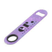 Monogram Fantasy Wasserfarbe Stilvoll Moderner Min Speed Flaschenöffner (Rückseite Schrägansicht)