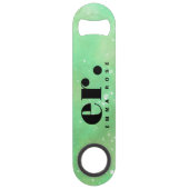 Monogram Fantasy Wasserfarbe Stilvoll Moderner Min Speed Flaschenöffner (Vorderseite)