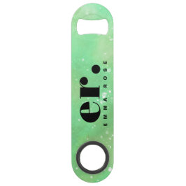 Monogram Fantasy Wasserfarbe Stilvoll Moderner Min Speed Flaschenöffner