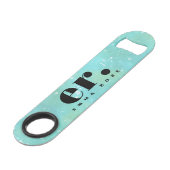 Monogram Fantasy Wasserfarbe Stilvoll Moderner Min Speed Flaschenöffner (Rückseite Schrägansicht)