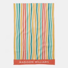 Monogram farbene Linien Elegant Stilvolle Küche T Geschirrtuch