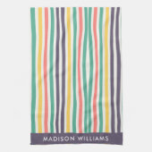 Monogram farbene Linien Elegant Stilvolle Küche T Geschirrtuch (Vertikal)