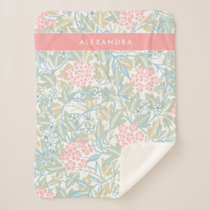 Monogram, farbenfroh floral Modernes Vintages Grün Sherpadecke