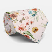 Monogram farbenfroh floral still life Art Blink Pi Krawatte (Gerollt)