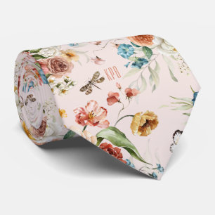 Monogram farbenfroh floral still life Art Blink Pi Krawatte