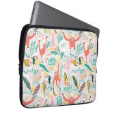 Monogram farbenfrohe Dschungeltiere rosa Laptopschutzhülle (Vorne Rechts)