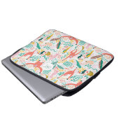 Monogram farbenfrohe Dschungeltiere rosa Laptopschutzhülle (Vorne Knopf)