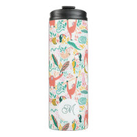 Monogram farbenfrohe glückliche Jungle-Tiere