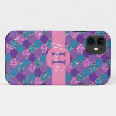 Monogram - Farbenfrohe Mermaid Glitzer Design - Case-Mate iPhone Hülle (Rückseite (Horizontal))