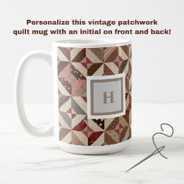 Monogram farbenfrohe Patchwork Quilt Coffee Tasse