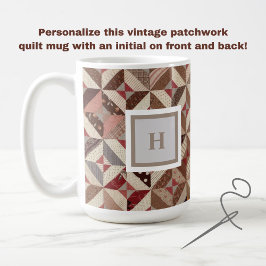 Monogram farbenfrohe Patchwork Quilt Coffee Tasse