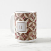 Monogram farbenfrohe Patchwork Quilt Coffee Tasse (Vorderseite Links)