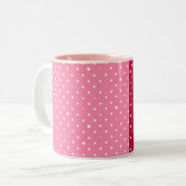 Monogram farbenfrohe Punkte Stilvolle Zwei-Tone-Ta Zweifarbige Tasse (Vorderseite Links)