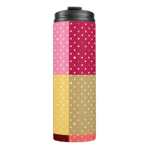 Monogram farbenfrohe stylische Punkte Thermosbecher