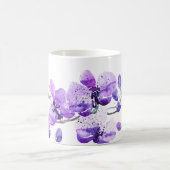 Monogram farbenfrohe Wasserfarbe Orchid-Design Kaffeetasse (Mittel)