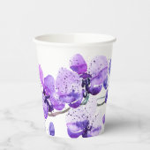 Monogram farbenfrohe Wasserfarbe Orchid-Design Pappbecher (Links)